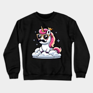 Unicorn with moustache Crewneck Sweatshirt